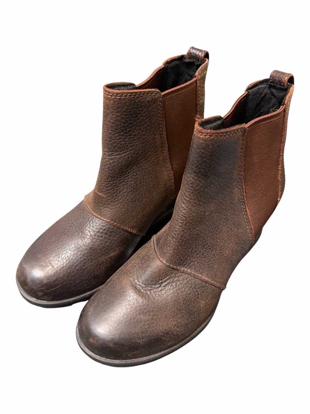 Women’s sorel wedge heel leather boots size 6.5